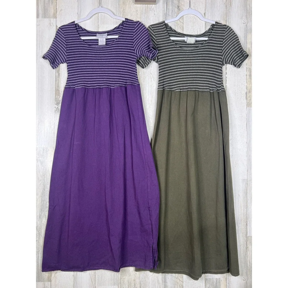 Studio Ease Maxi Dress Vest Set 6P Vintage 90s Cottagecore 2pc